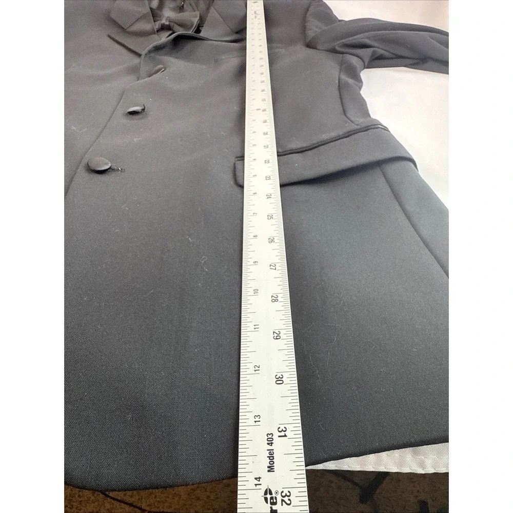 Jones New York 44R  Tuxedo Jacket 100% Wool Black Three Button Lined‎ Bow Tie